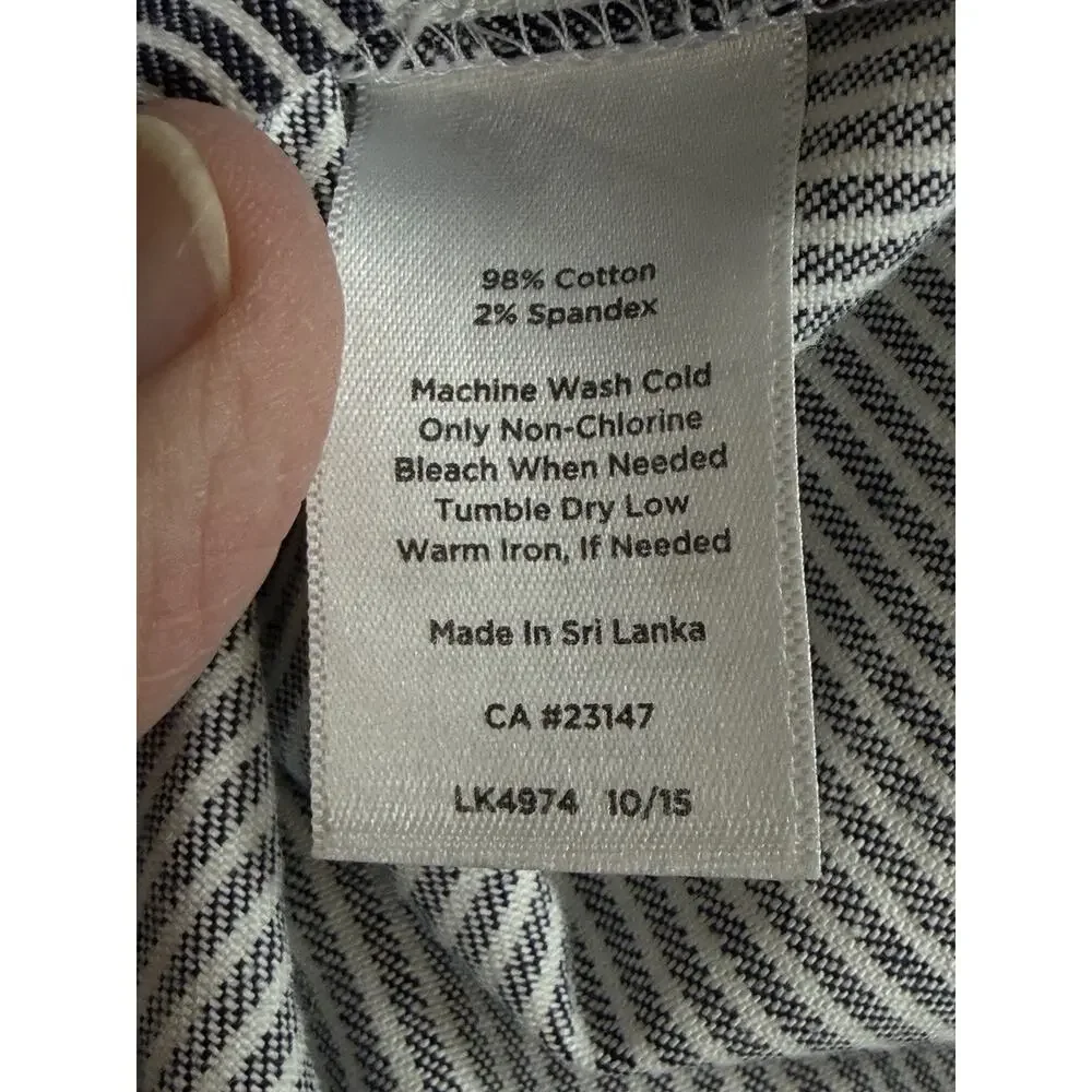 Loft Skirt size 8 Blue White‎ Pinstripes Seersucker Pockets Spring Summer Easter
